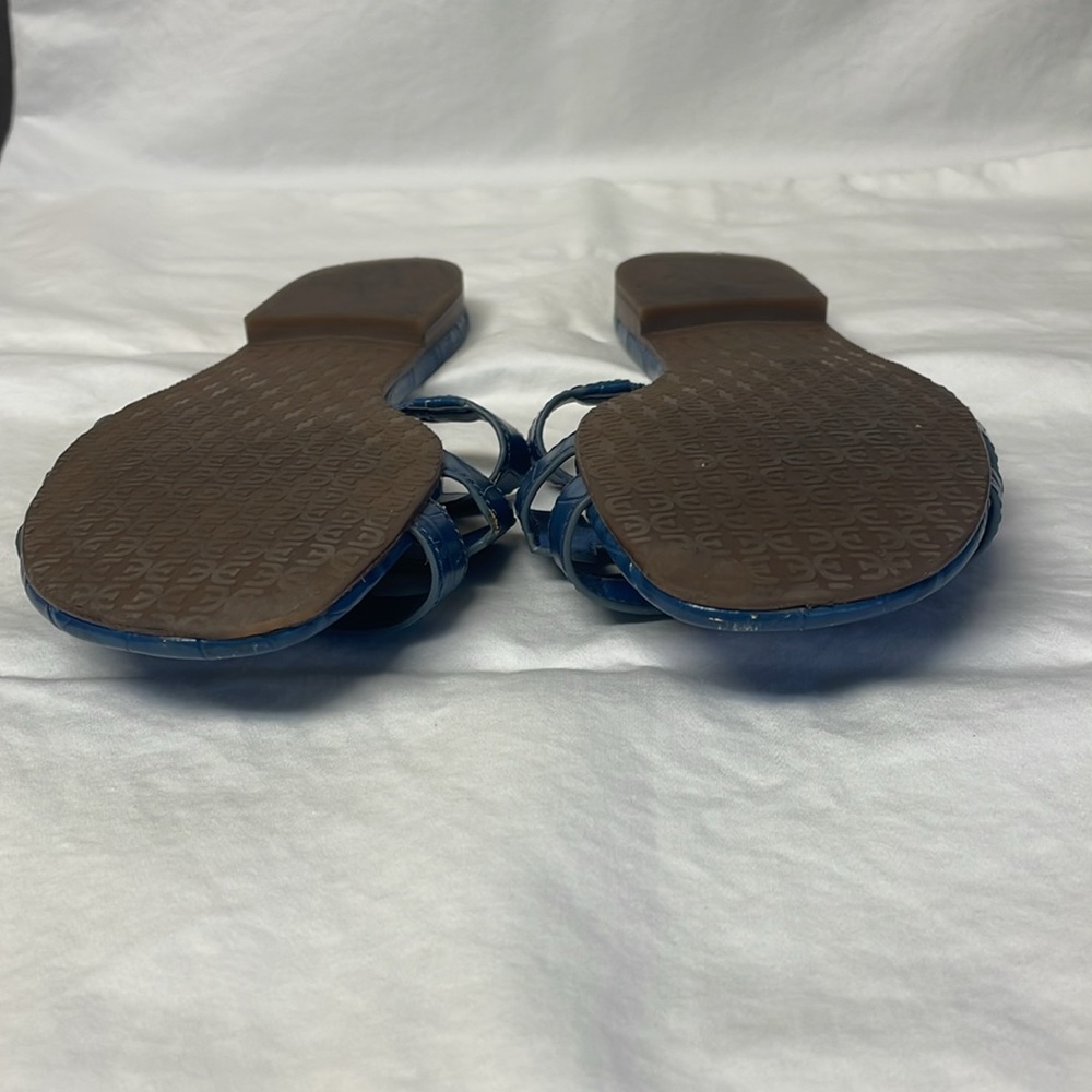 Sam Edelman Bay Slide Sandals Blue Leather - Picture 6 of 7